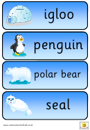 Polar Word Cards Template Printable pdf