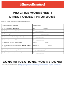 Practice Worksheet: Direct Object Pronouns