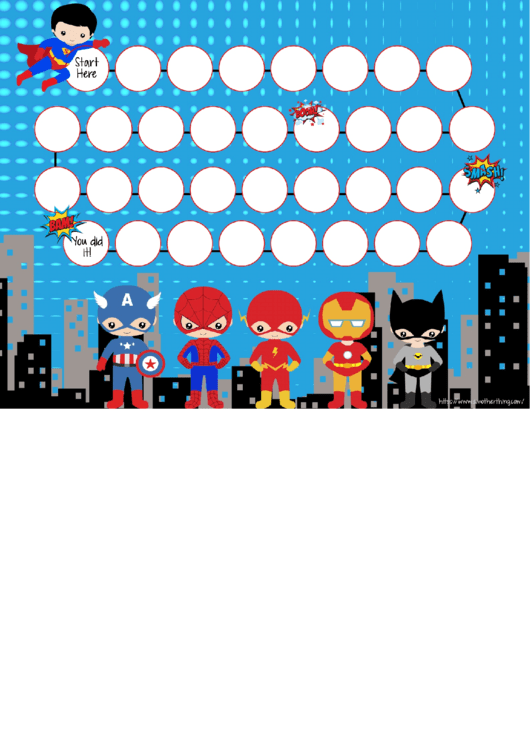 Super Hero Chore Reward Chart Printable pdf