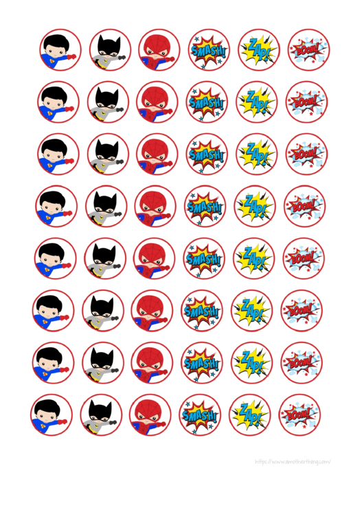 Super Hero Stickers Template Printable pdf