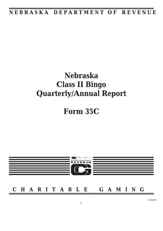 Form 35c - Nebraska Class Ii Bingo Quarterly/annual Report Printable pdf