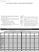 Form Dr 0450 - Colorado Winery Surcharge Worksheet