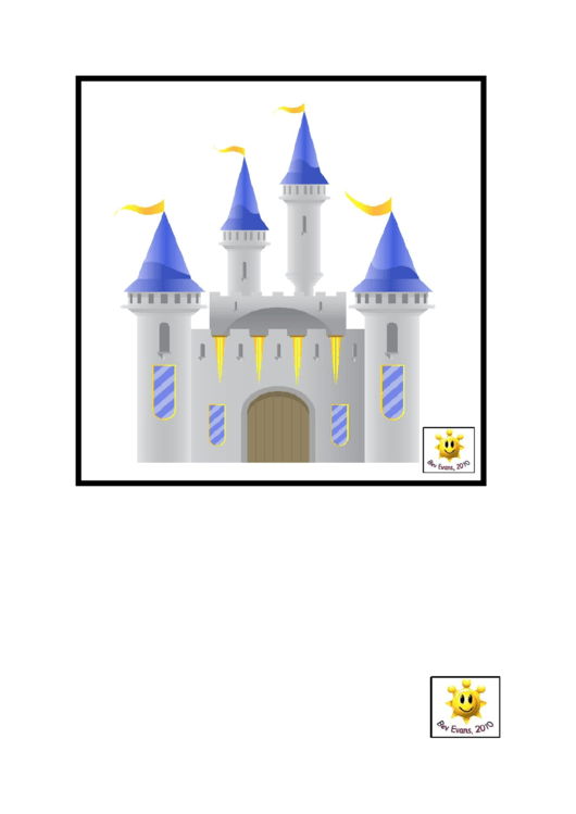 Castle Flash Card Template Printable pdf