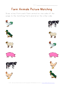 Farm Animals Picture Matching Worksheet