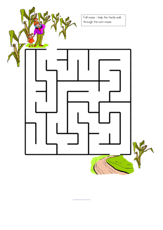 Fall Corn Maze Game Template Printable pdf