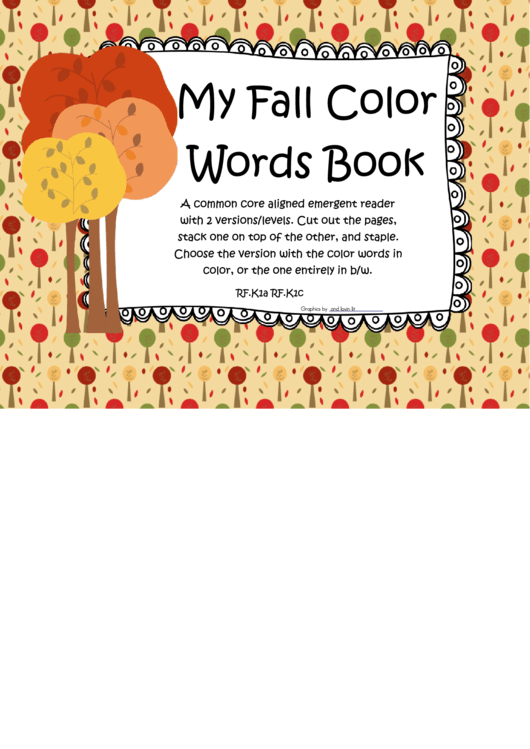 My Fall Color Words Book Coloring Sheets Printable pdf