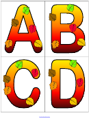 Orange Fall Leaf Alphabet Card Template