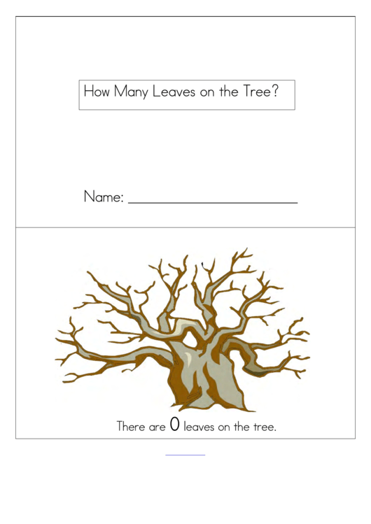 How Many Leaves On The Tree Kids Activity Sheets Printable pdf