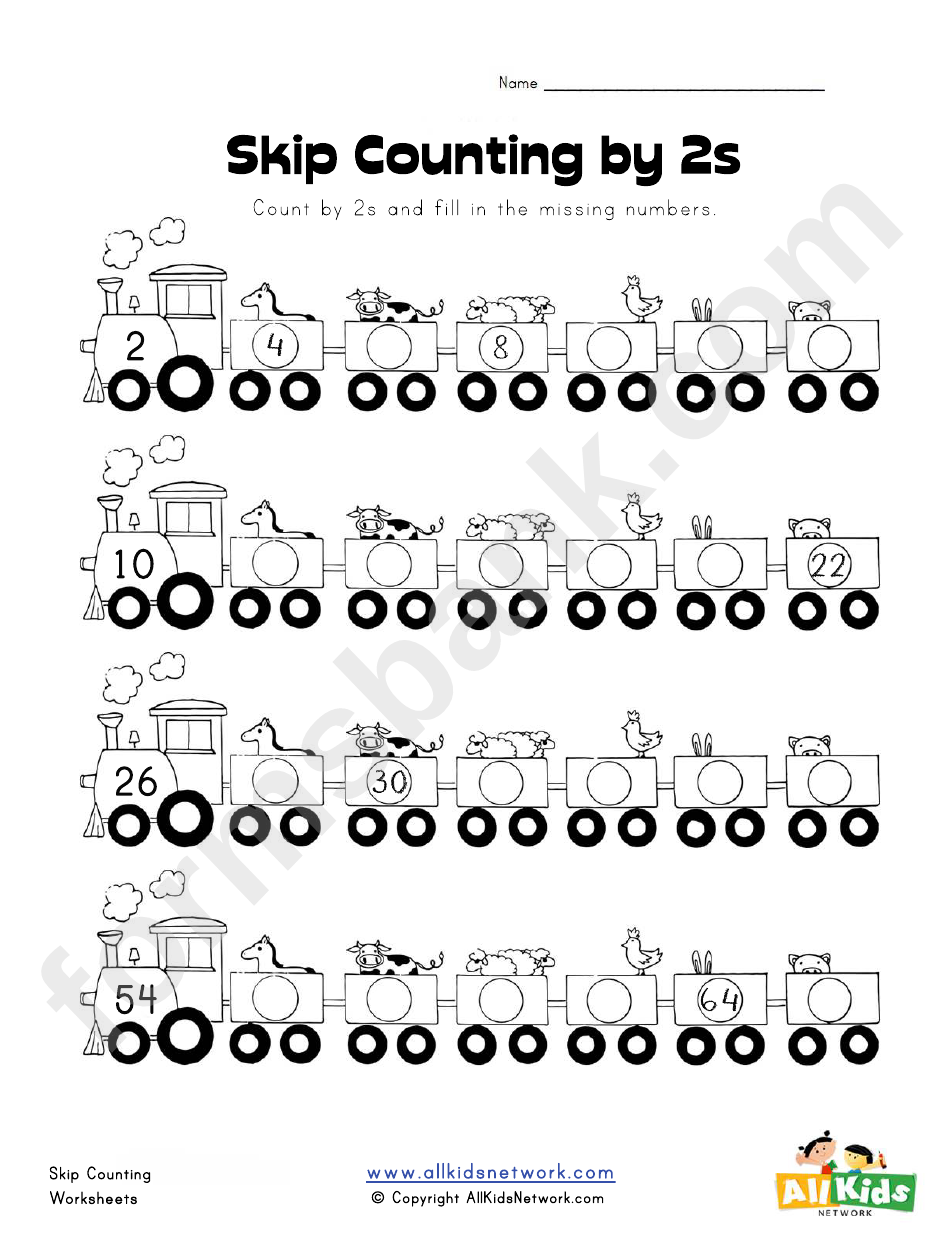 Skip Counting By 2s Worksheet Template