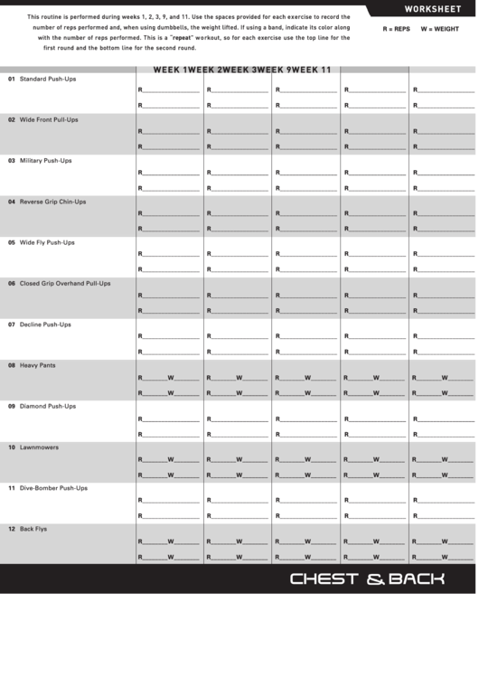Workout Routine Tracker Spreadsheet Printable pdf