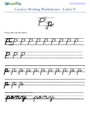Cursive Writing Worksheet For Letter P P