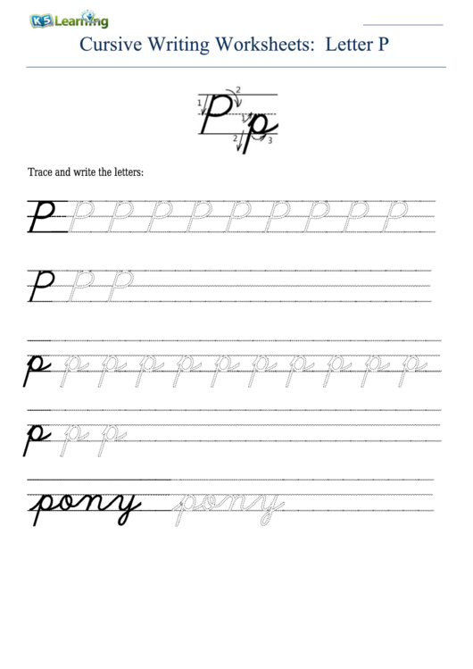Cursive Writing Worksheet For Letter P P Printable pdf
