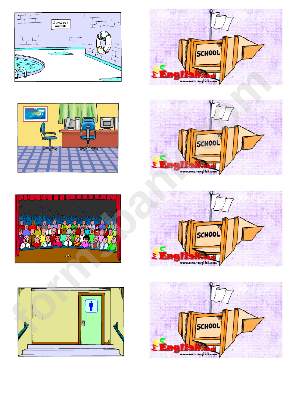 Small Game School Flash Card Template