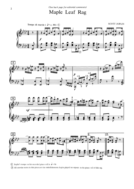 Scott Joplin - Maple Leaf Rag Sheet Music Printable pdf