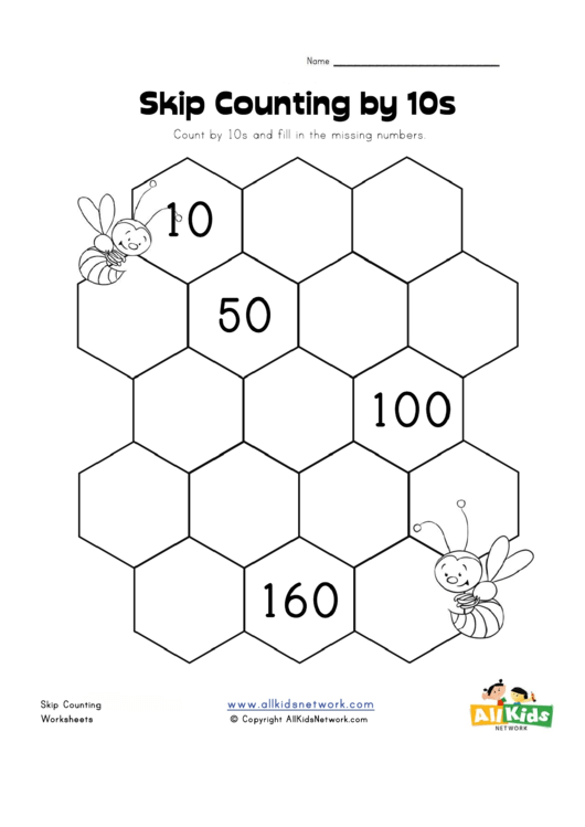 Skip Counting By 10s Worksheet Template Printable pdf