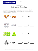 Sports Subtraction Math Worksheet Template
