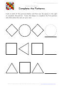 Preschool Easy Black And White Patterns Worksheet Template