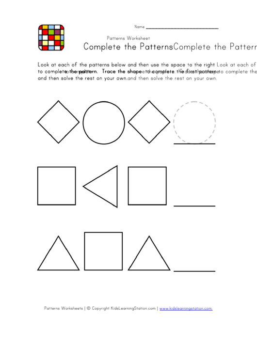 Preschool Easy Black And White Patterns Worksheet Template Printable pdf