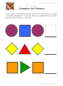 Preschool Patterns Worksheet Template