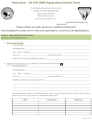 Voluntary - 43 Cfr 3809 Exploration Notice Form - United States Department Of The Interior
