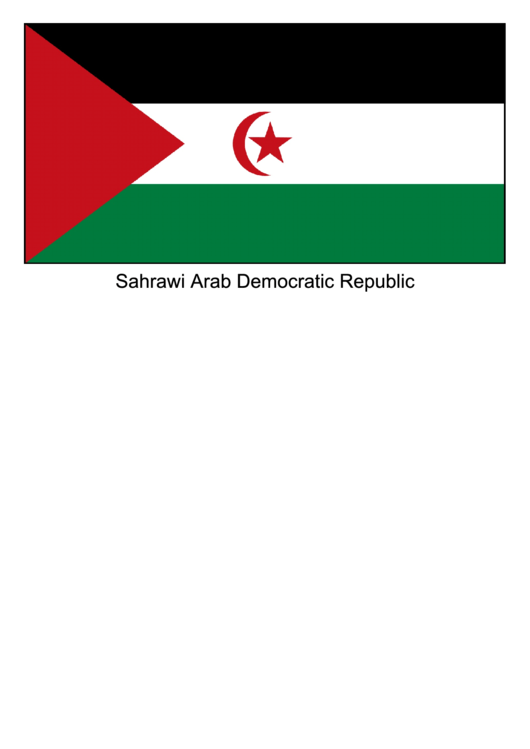 Sahrawi Arab Democratic Republic Flag Template Printable pdf