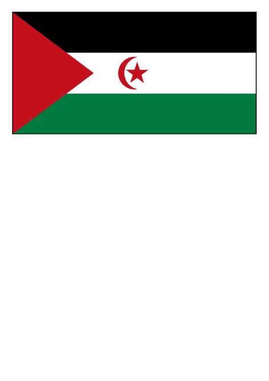 Sahrawi Arab Democratic Republic Flag Template Printable pdf