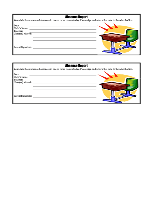 Absence Report Template Printable pdf
