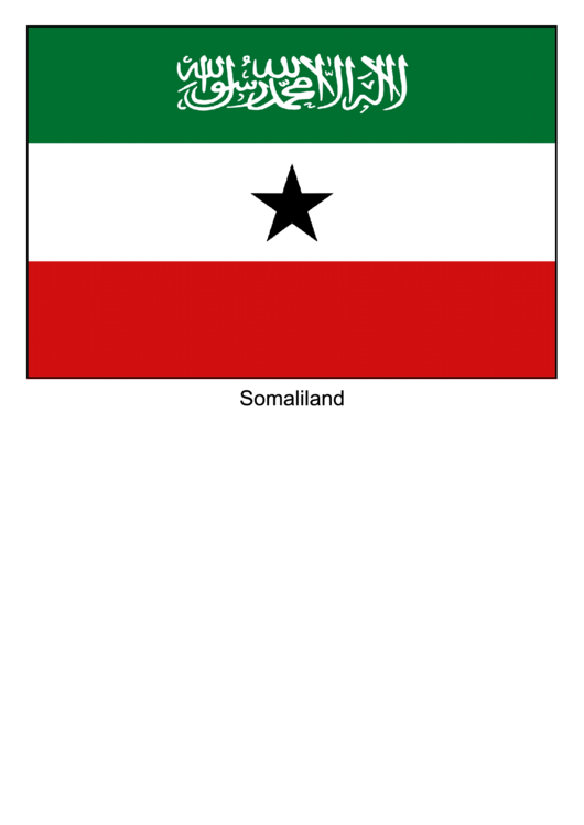 Somaliland Flag Template Printable pdf