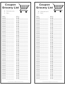 Coupon Grocery List Template