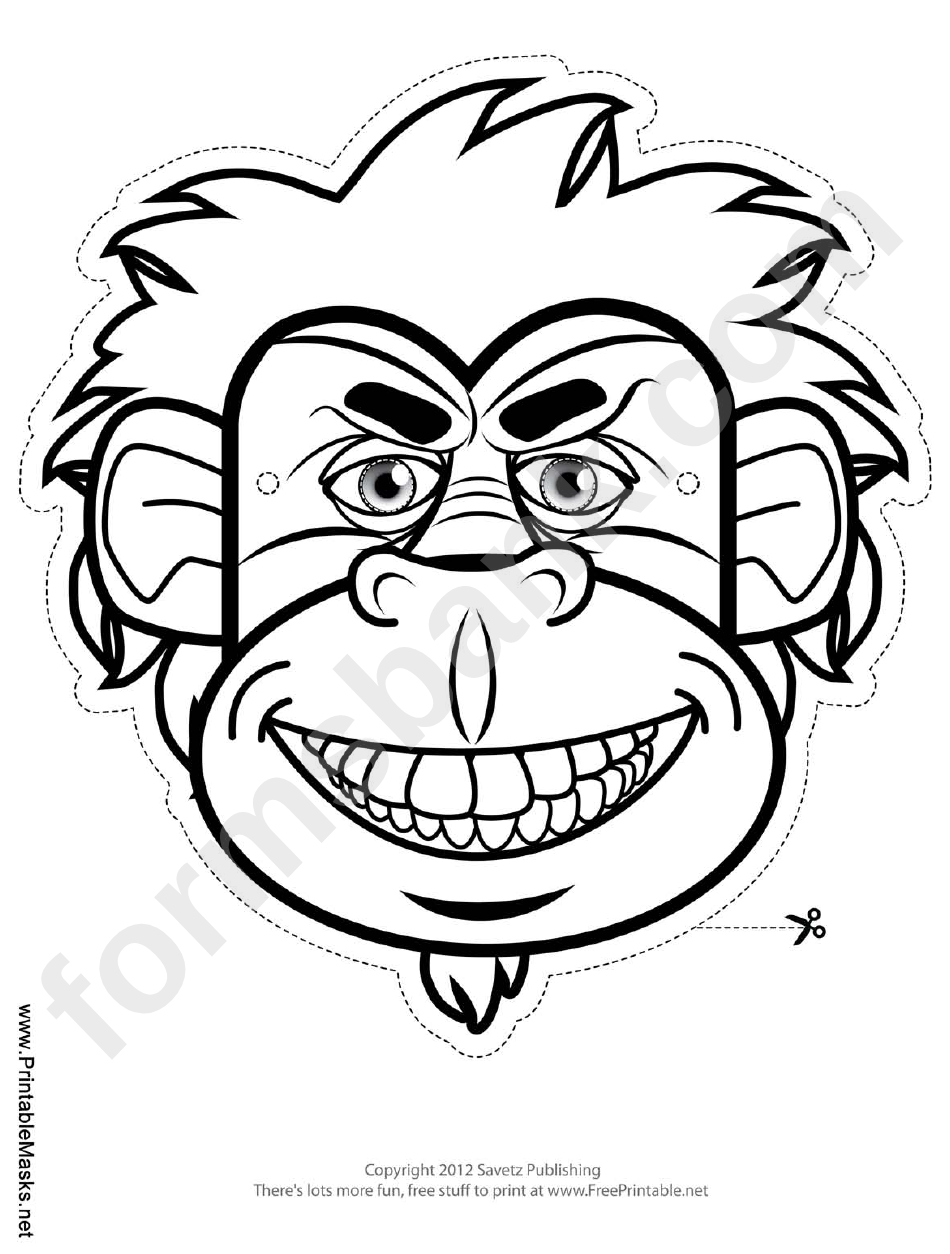 Gorilla Mask Outline Template