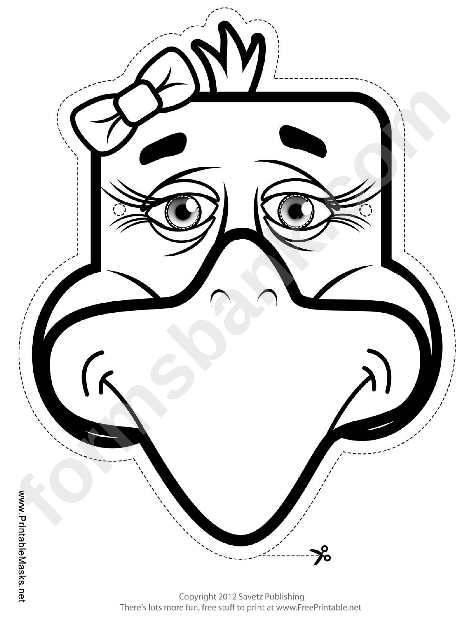 Eagle Bow Mask Outline Template