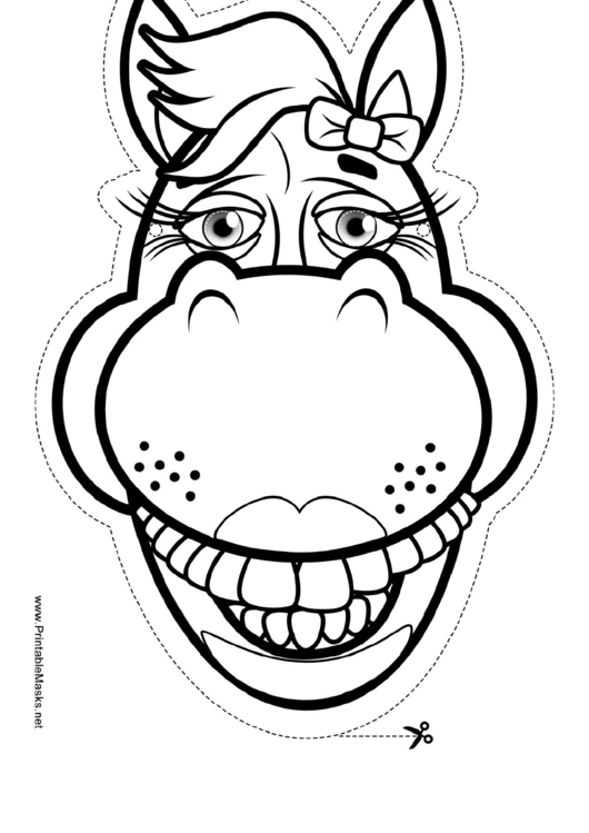 Horse Bow Mask Outline Template Printable pdf