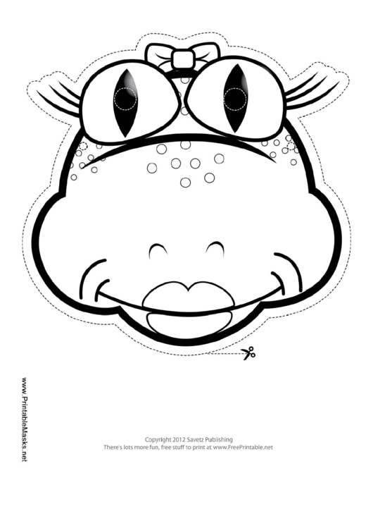 Frog Bow Mask Outline Template Printable pdf