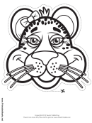 Cheetah Ribbon Mask Outline Template