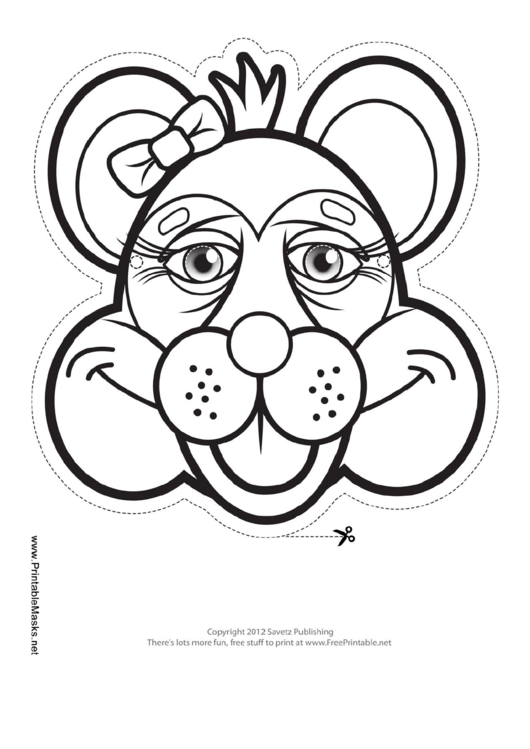 Raccoon Bow Mask Outline Template Printable pdf