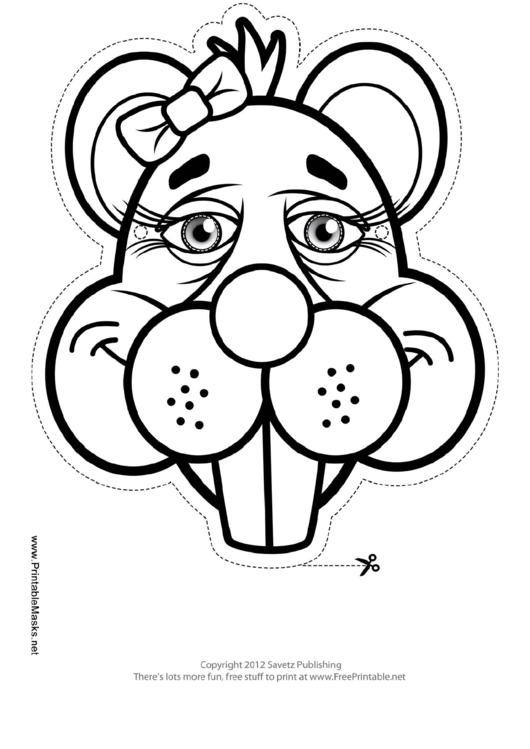 Beaver Ribbon Mask Outline Template Printable pdf