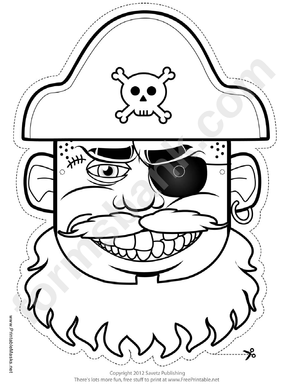 Pirate Hat Mask Outline Template Printable Pdf Download