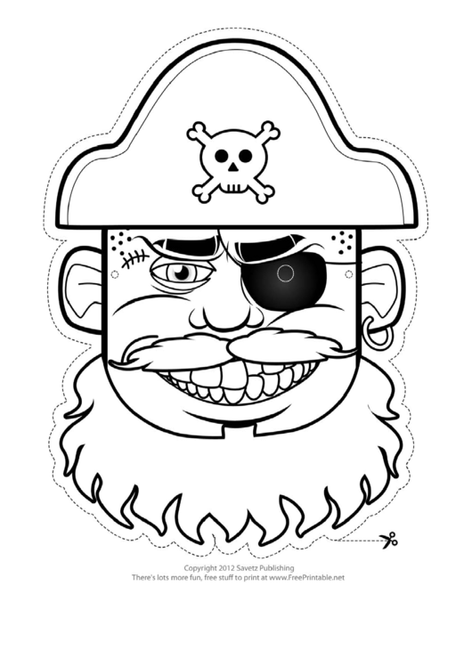 Pirate Hat Mask Outline Template Printable pdf