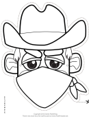 Bandit Cowboy Mask Outline Template