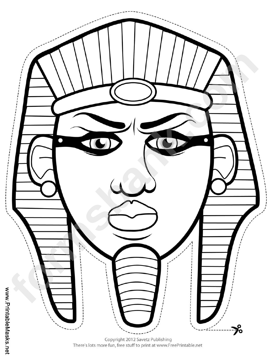 Egyptian Pharaoh Mask Outline Template