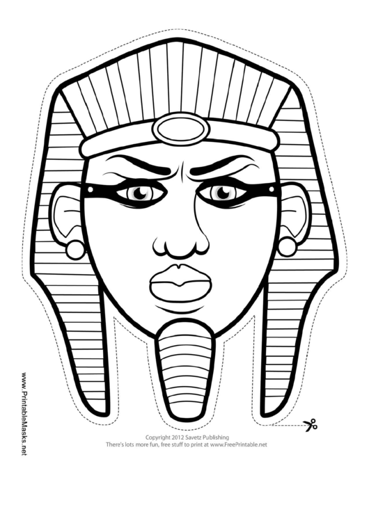 Egyptian Pharaoh Mask Outline Template Printable pdf
