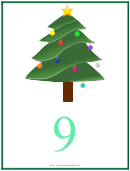 Number 9 Christmas Counting Template