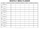 Monthly Menu Planner Template (black And White)