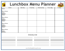 Lunchbox Menu Planner Template With Grocery List