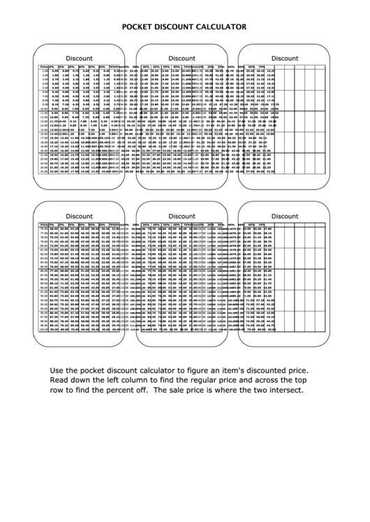 Discount Calculator Printable pdf