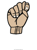 Letter T Sign Language Template - Filled No Label