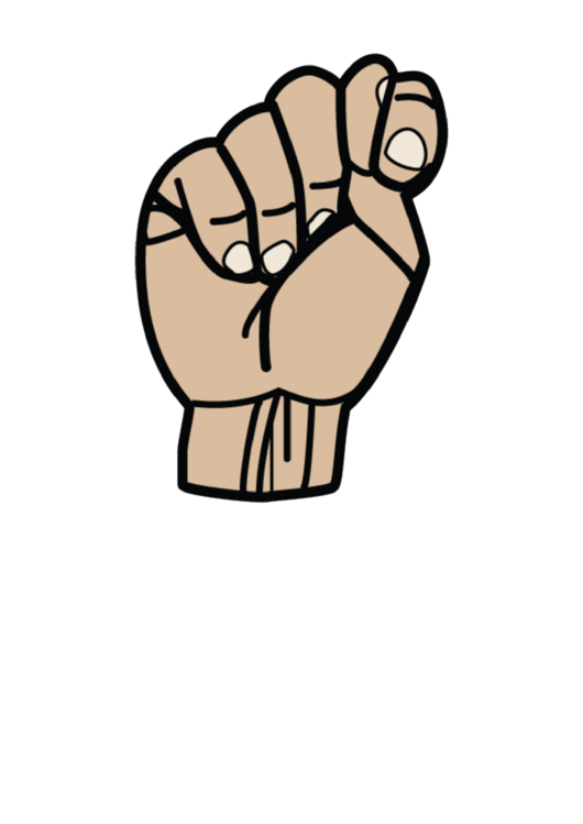 Letter T Sign Language Template - Filled No Label