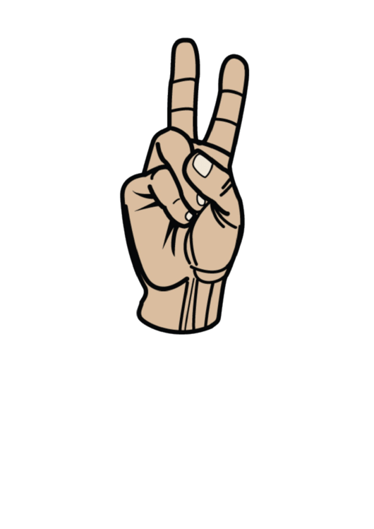 Letter V Sign Language Template - Filled Printable pdf