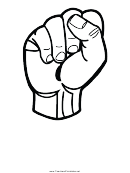 Letter S Sign Language Template - Outline-no Label