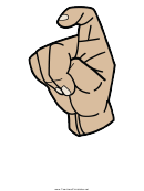 Letter X Sign Language Template - Filled-no Label